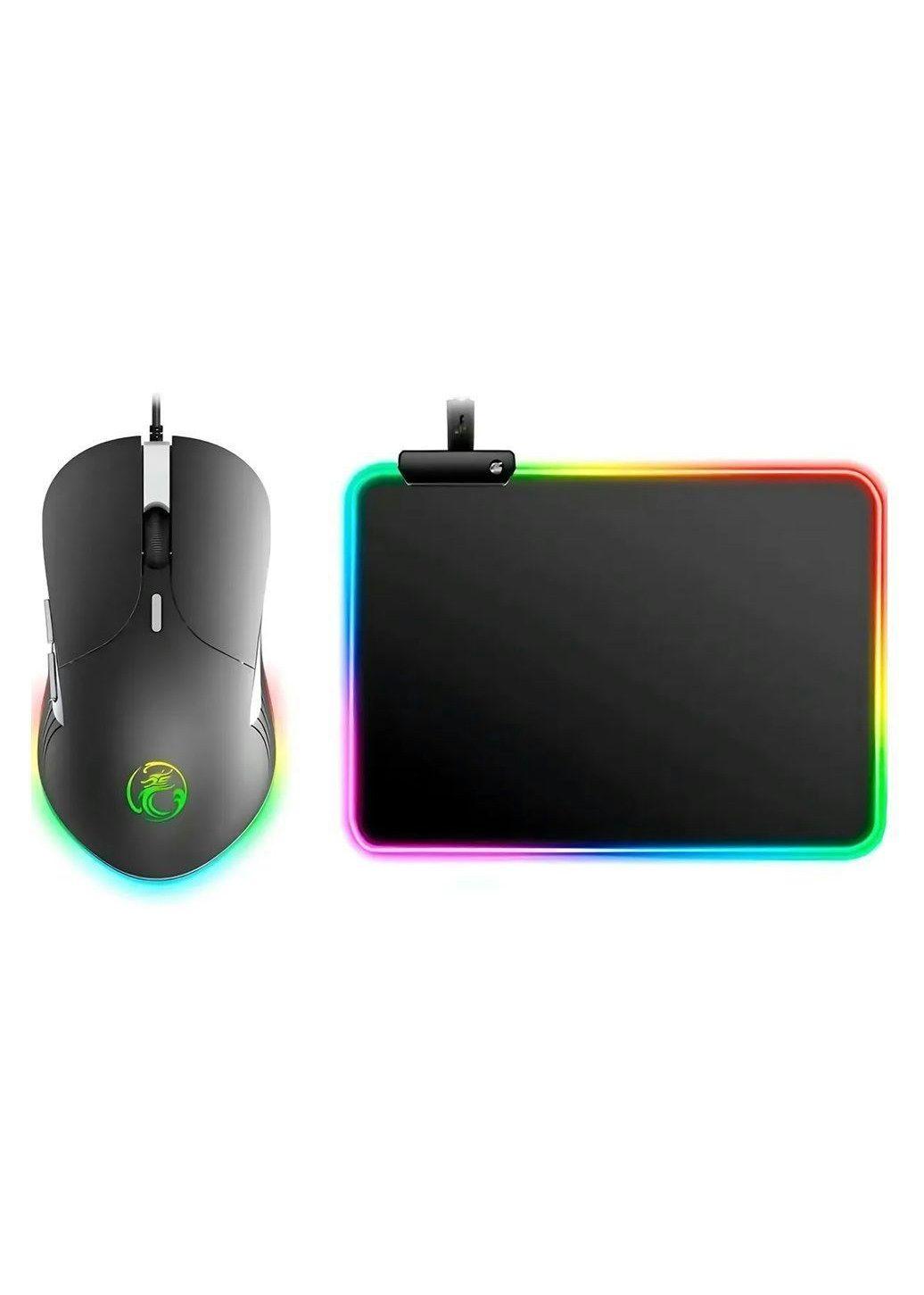 Kit Gamer Mouse Imice X6 6400 Dpi Mousepad Rgb 35x25cm-0
