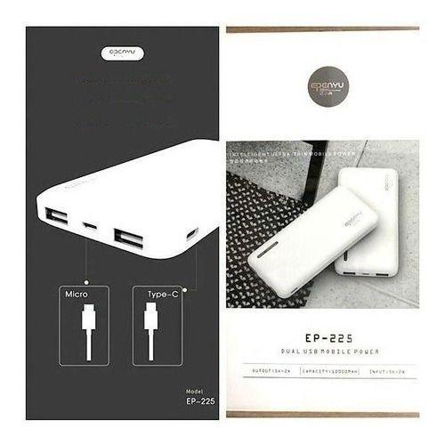 Bateria Externa Power Bank Dual Usb 10000 Mah Polimero Ep225-1