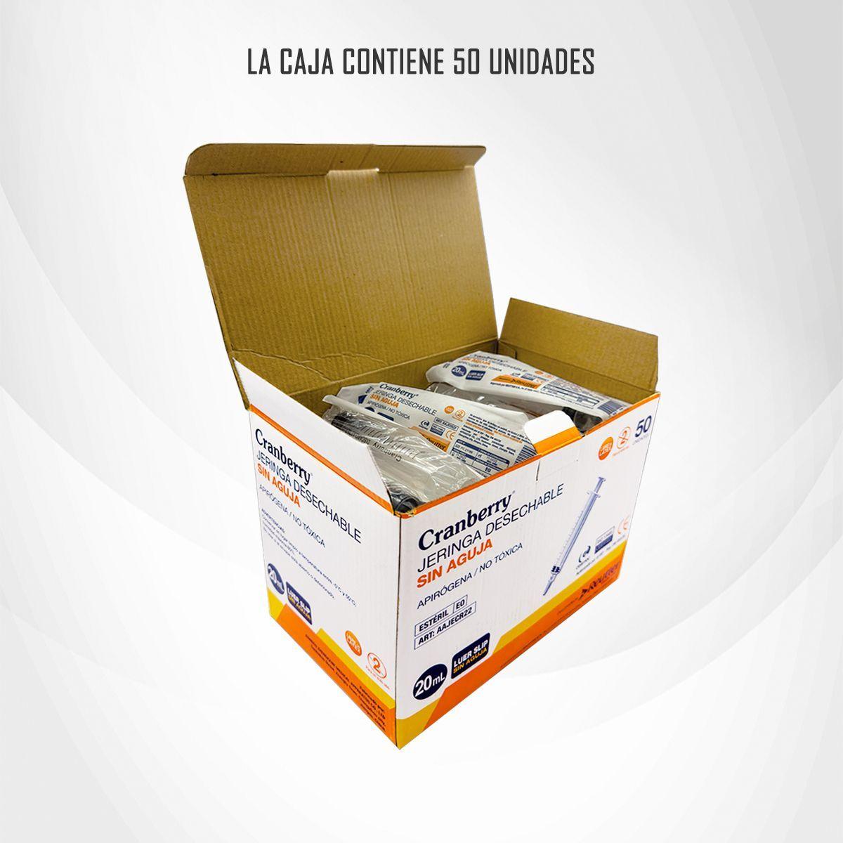 Jeringa Sin Aguja Luer Slip 20ml - 50 Unds  Cranberry-1