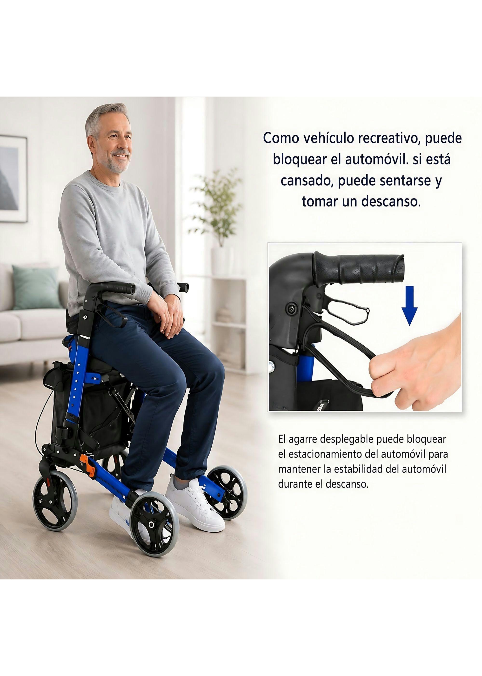 Andador Burrito Ortopedico Plegable Adulto 4 Ruedas Asiento-2