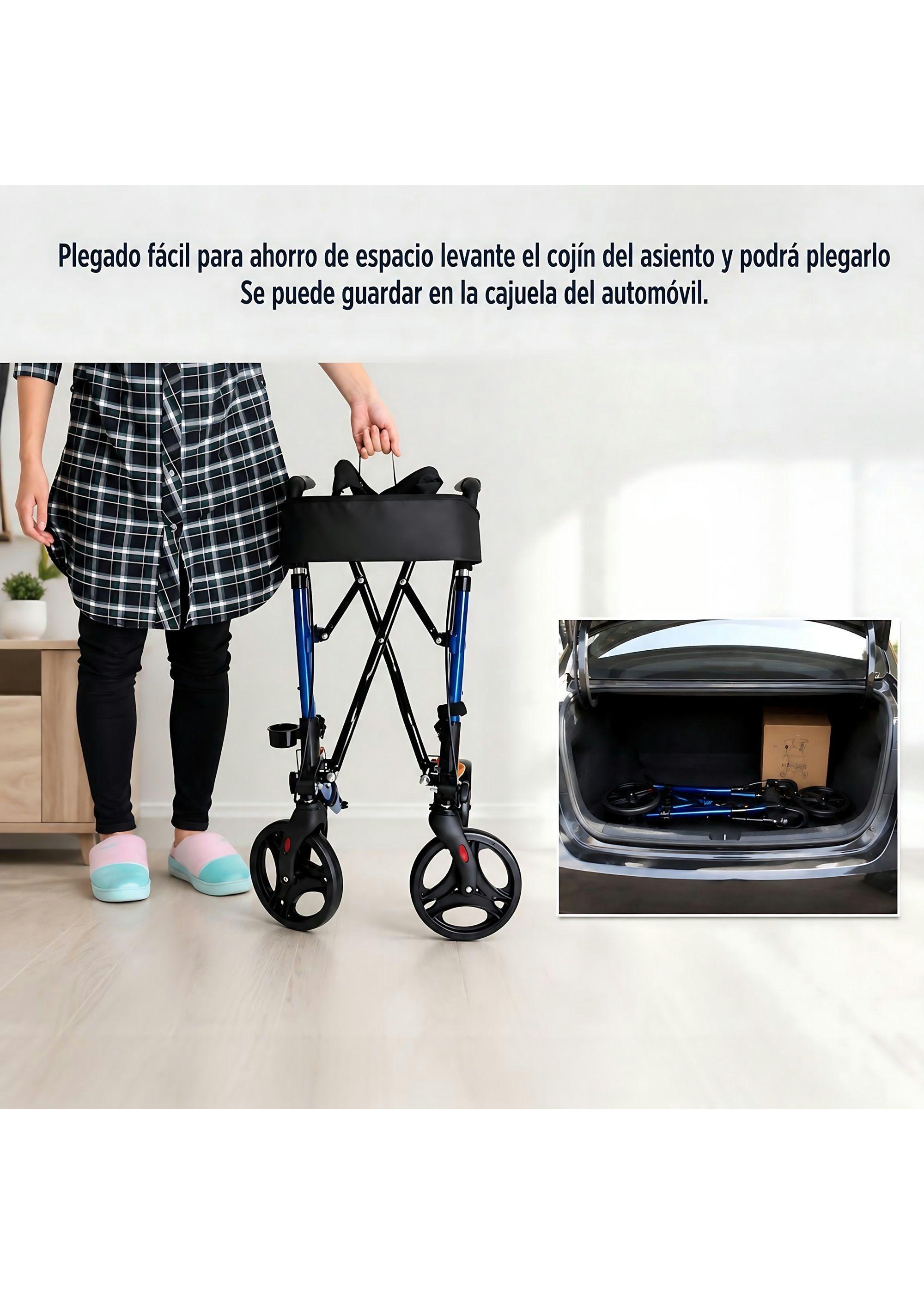 Andador Burrito Ortopedico Plegable Adulto 4 Ruedas Asiento-6