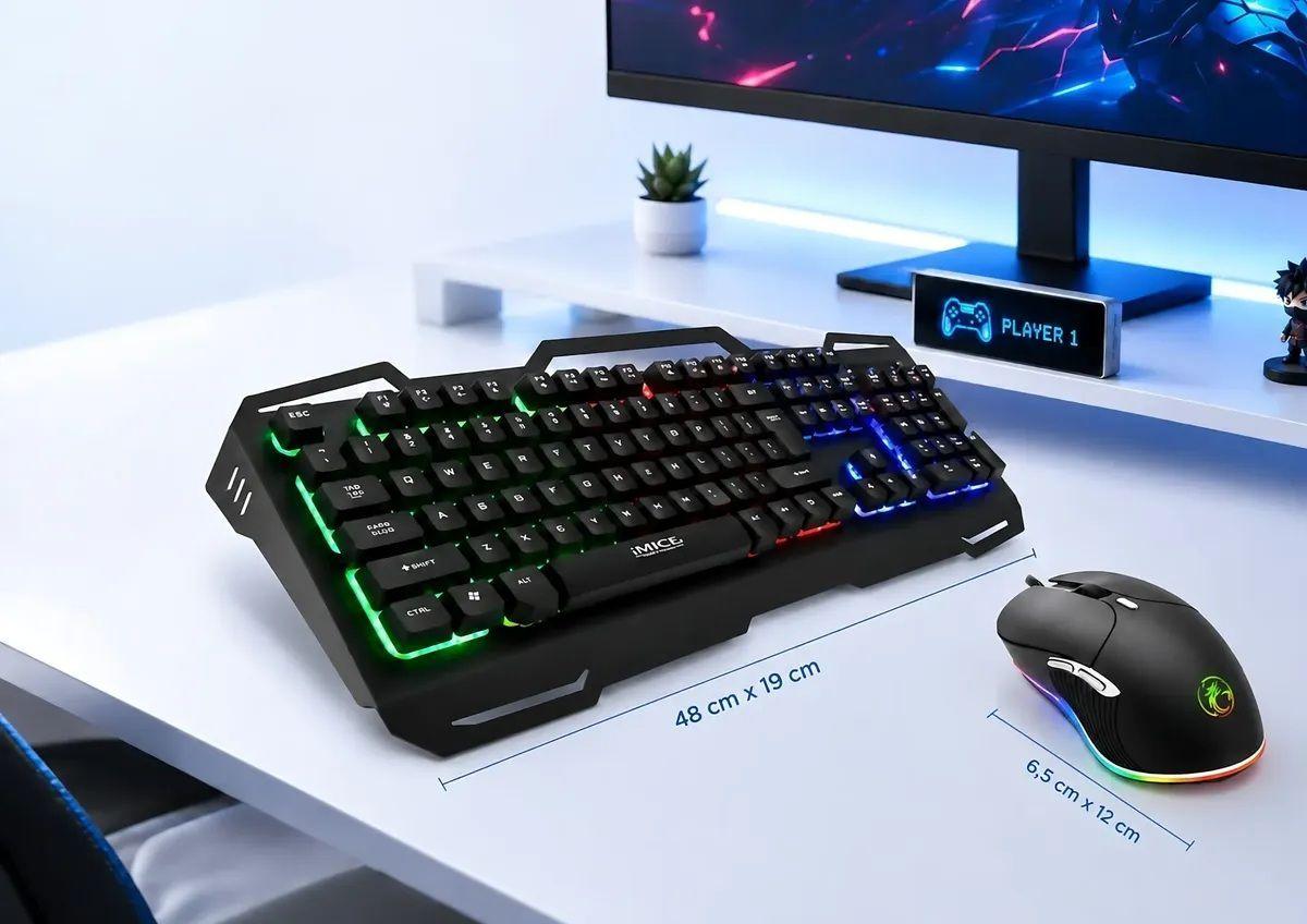 Kit Full Gamer Teclado Mouse Gamer Qwerty Us Ak-400-2