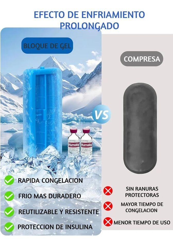 Bolso Estuche Porta Insulina Para Viaje Cooler Refrigerante Tela Negro-4