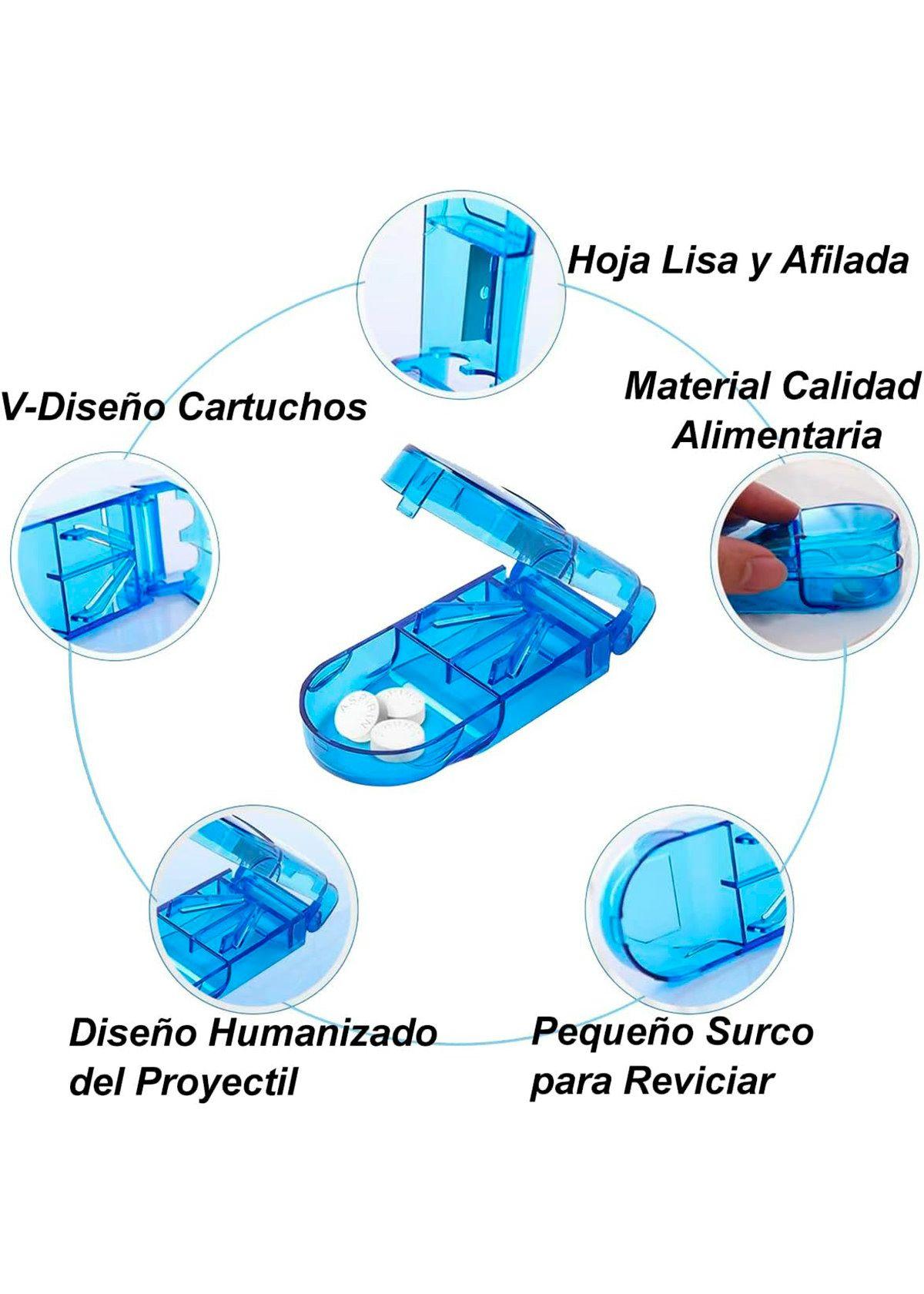 Pastillero Organizador Cortador Dosificador Pastilla Oneder Azul-3