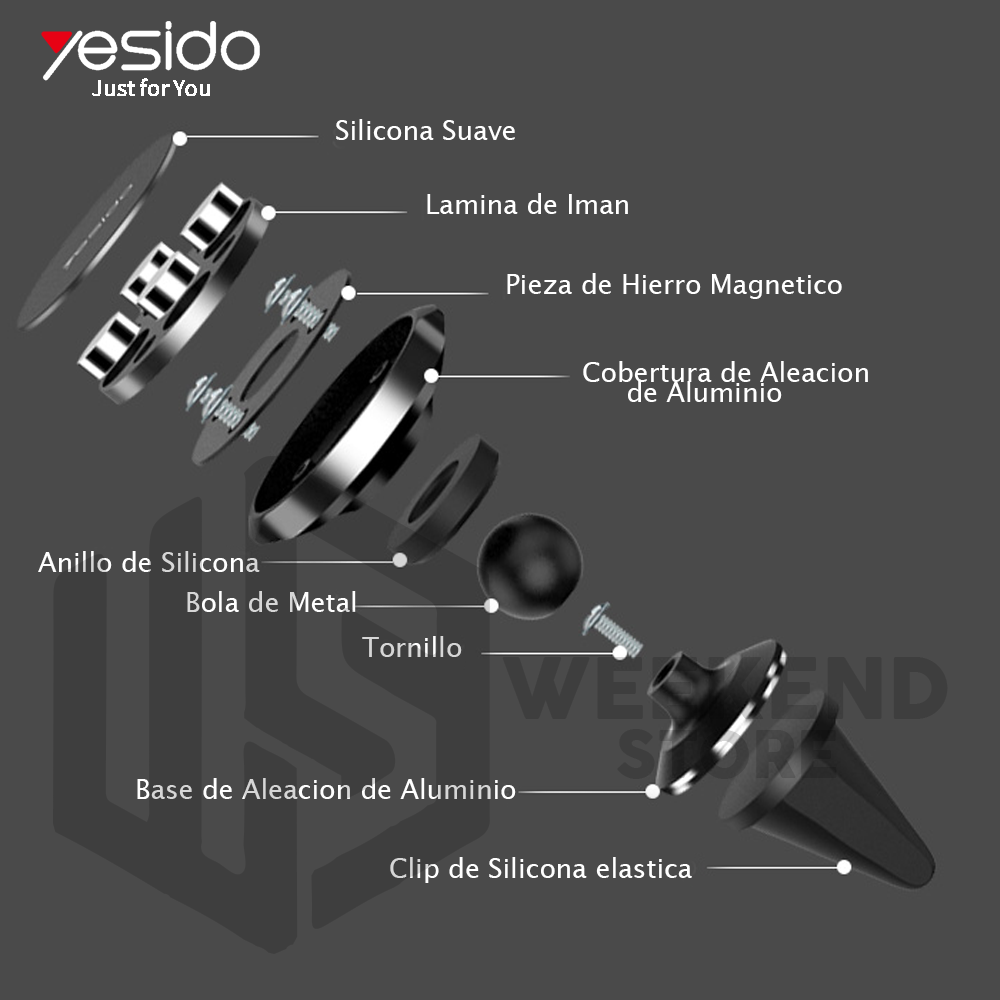 Soporte Holder Porta Celular Magnetico Marca Yesido C49-3