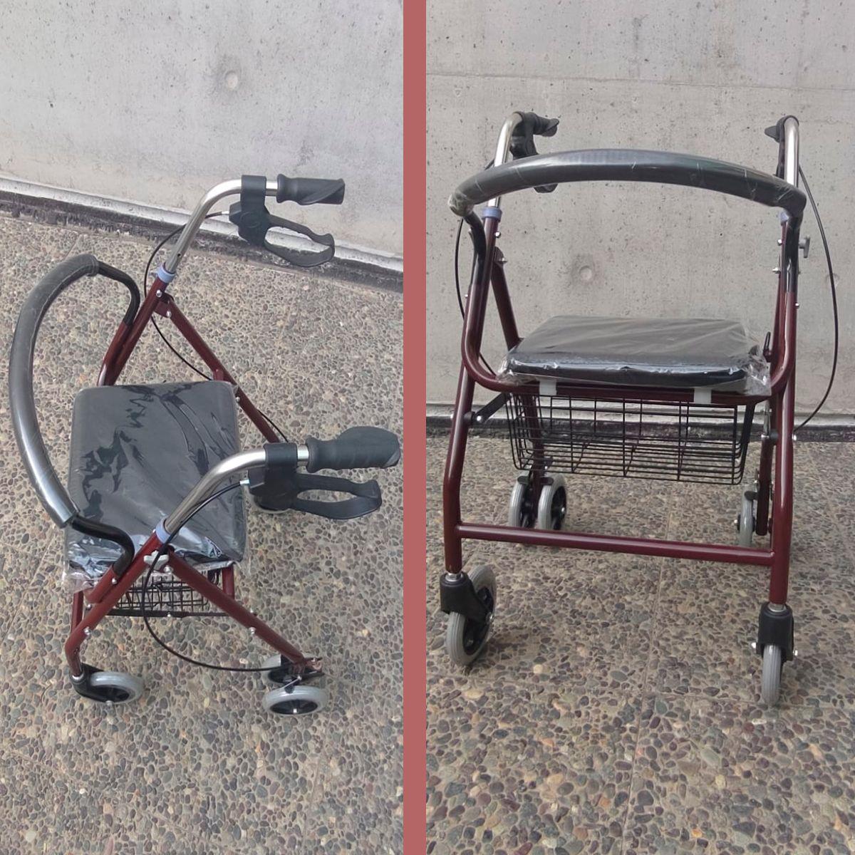 Andador Plegable Ortopédico 6 Ruedas Con Asiento Desmontable-4