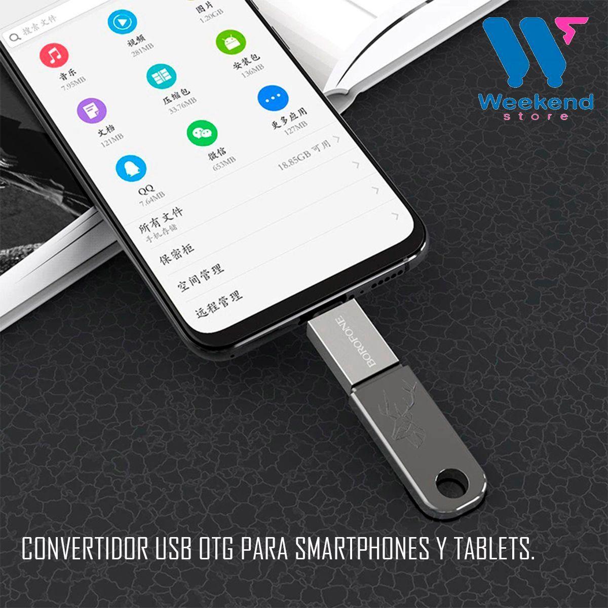 Adaptador Otg Usb- Hembra A Micro Usb Macho Borofone-5