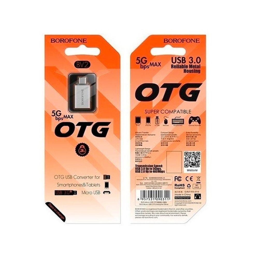 Adaptador Otg Usb- Hembra A Micro Usb Macho Borofone-3
