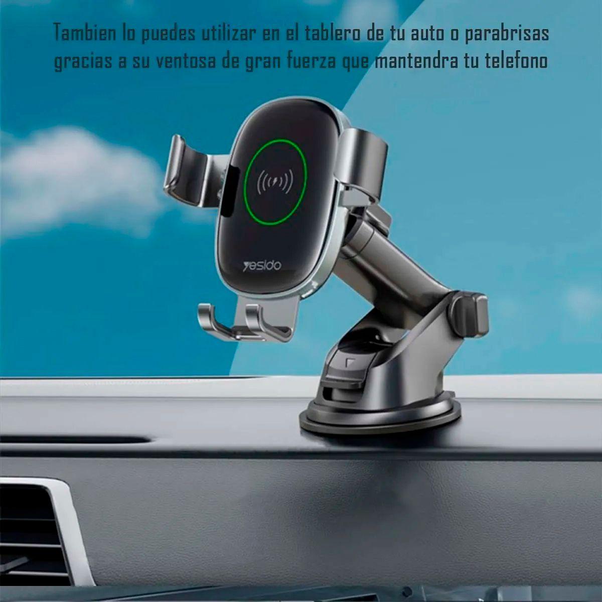 Soporte Para Celular Auto Cargador 15 W Wireless Yesido C123-6