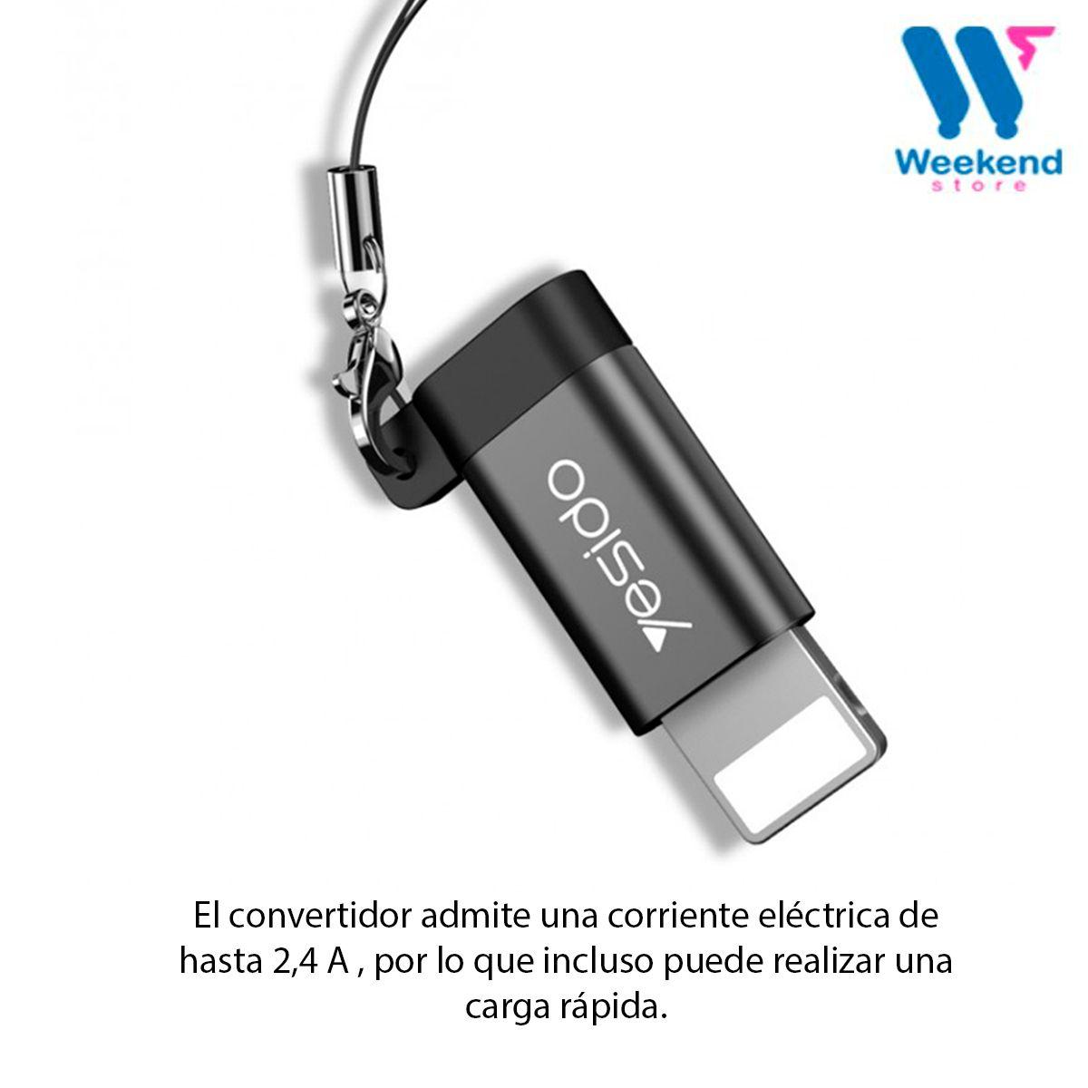 Adaptador OTG YESIDO Micro-USB a Lightning (GS05)-2