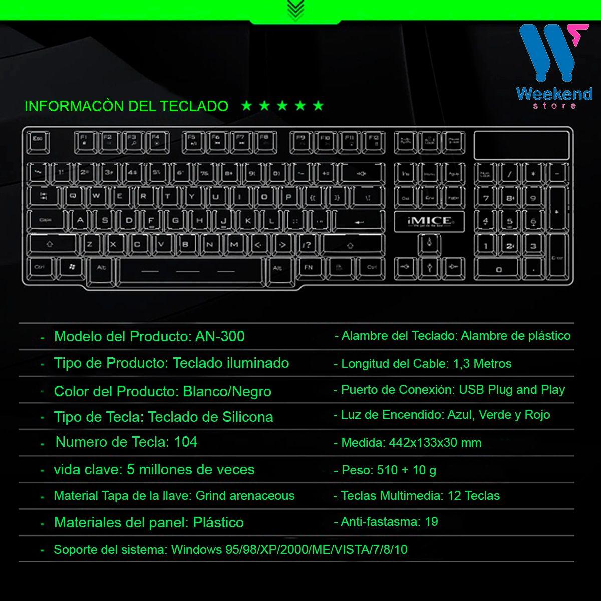 Kit Gamer Mouse + Teclado Imice Premium An300-5