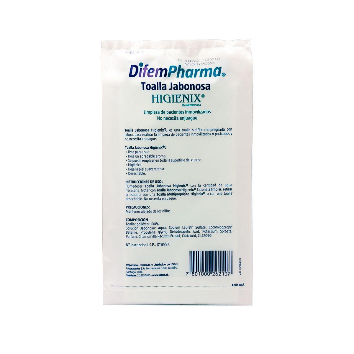 Toallas Jabonosa Higienix Sin Enjuague Sobre 2 Ud - Caja 24u-2