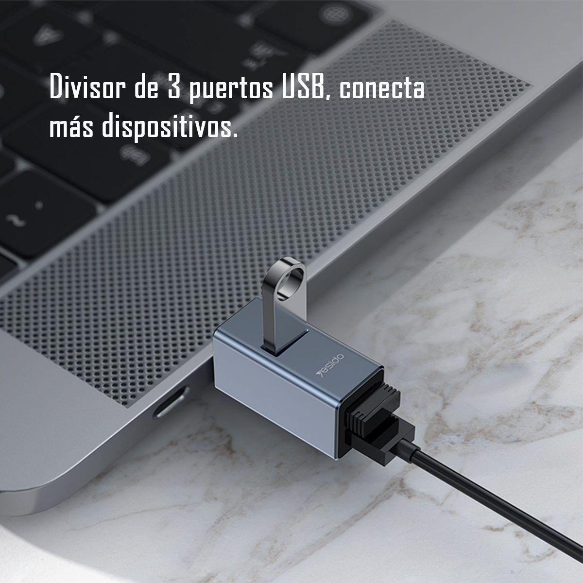 Adaptador Hub Yesido Hb14 3 En 1 De Usb A Usb-1