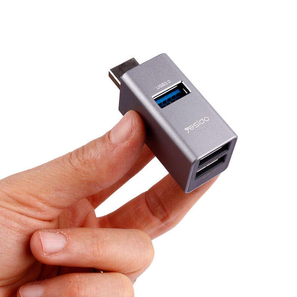 Adaptador Hub Yesido Hb14 3 En 1 De Usb A Usb-5