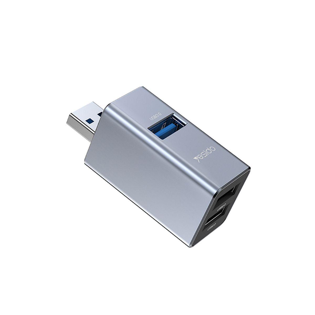 Adaptador Hub Yesido Hb14 3 En 1 De Usb A Usb-0