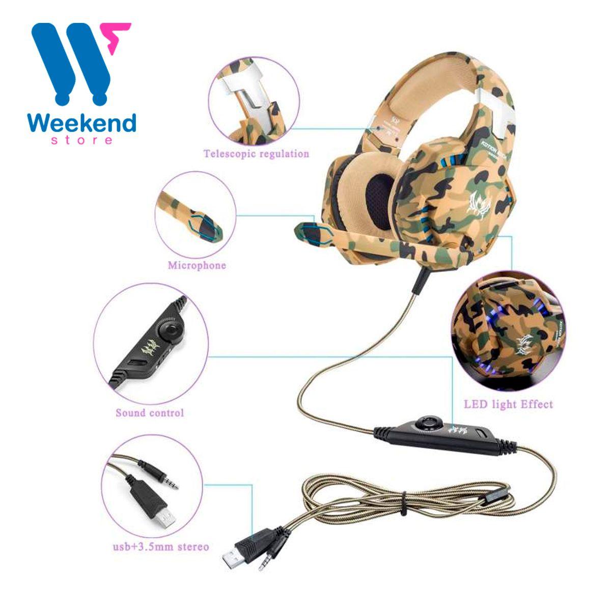 Audífono Headset Gamer Stereo Kotion Each G2600 Luz Led-5
