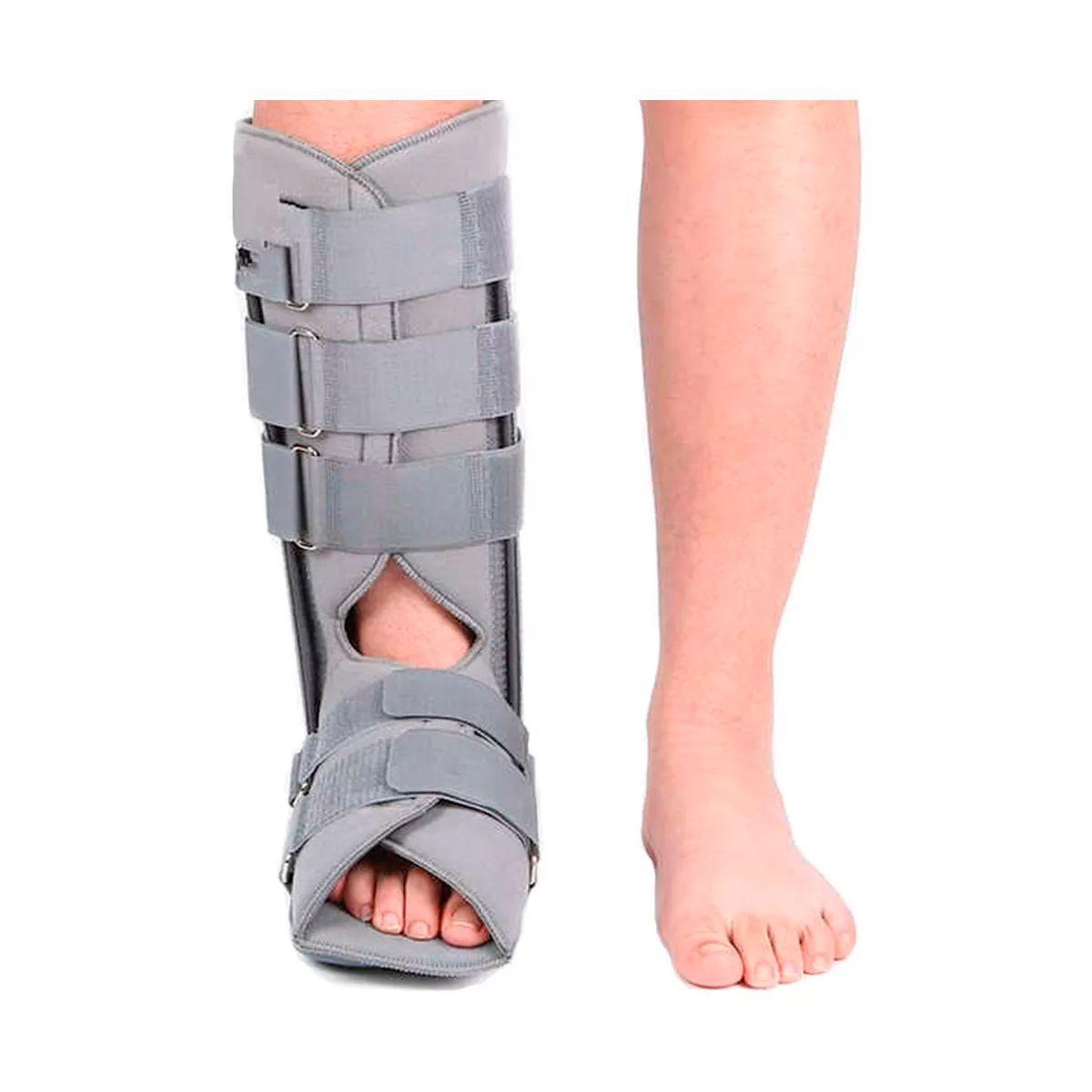 Bota Ortopédica Inmovilizadora Larga Gris Premium Oneder Talla S-4