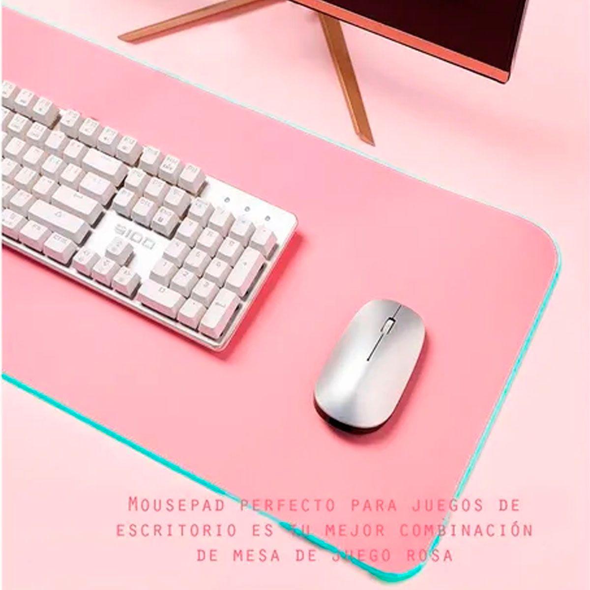 Mousepad Gamer Led Rgb Usb 80x30cm Rosado-2