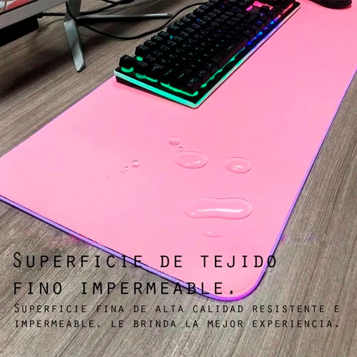 Mousepad Gamer Led Rgb Usb 80x30cm Rosado-3
