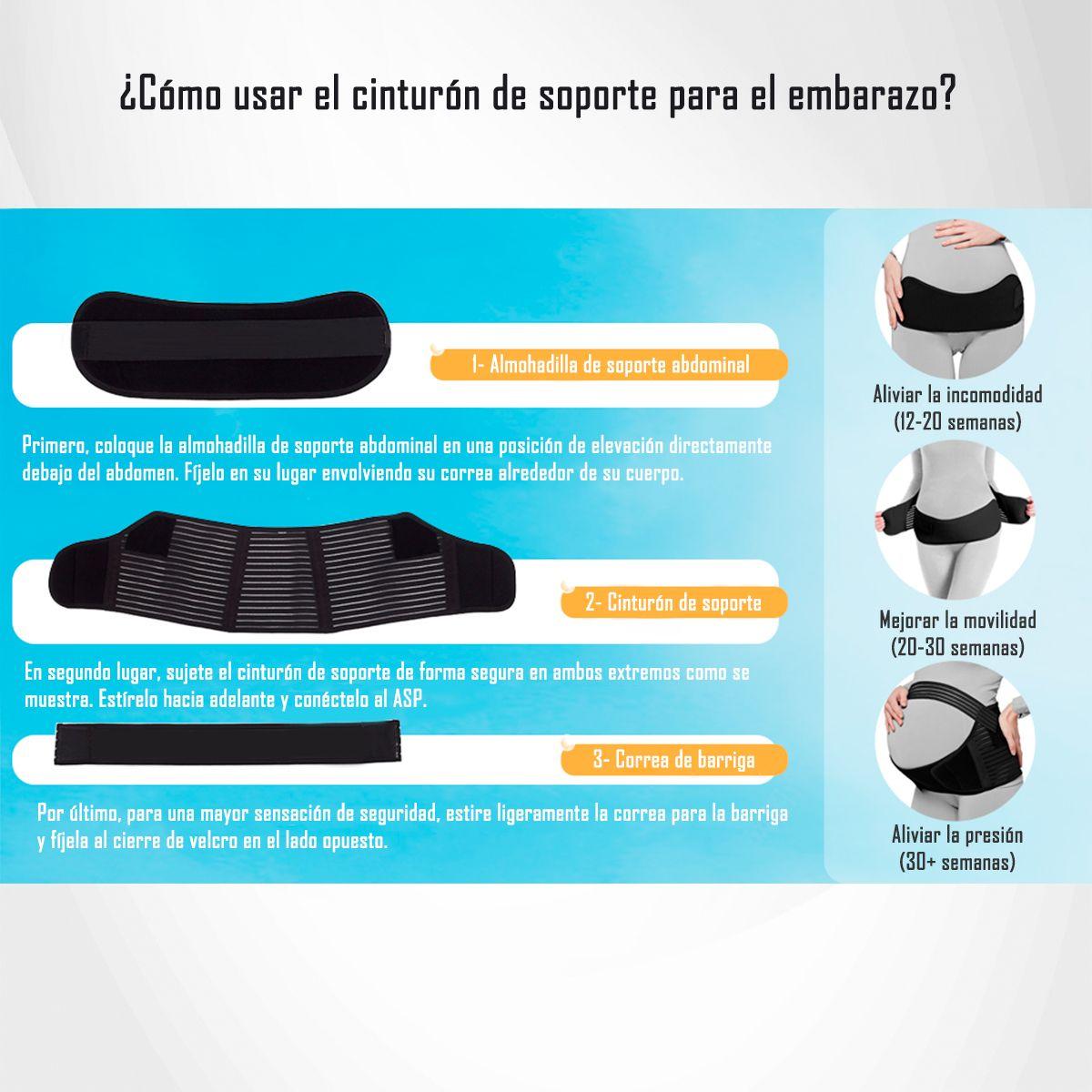 Cinturón Preparto Universal Para Embarazadas Negro S-2