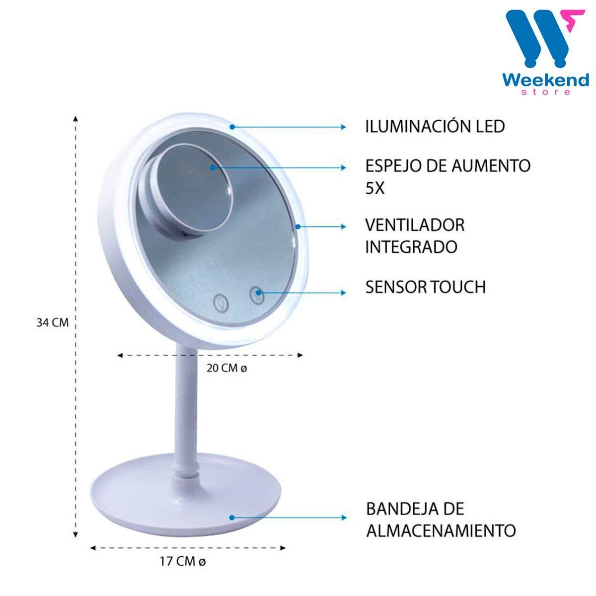 Espejo Con Luz Led Para Maquillaje Plegable Escritorio-1
