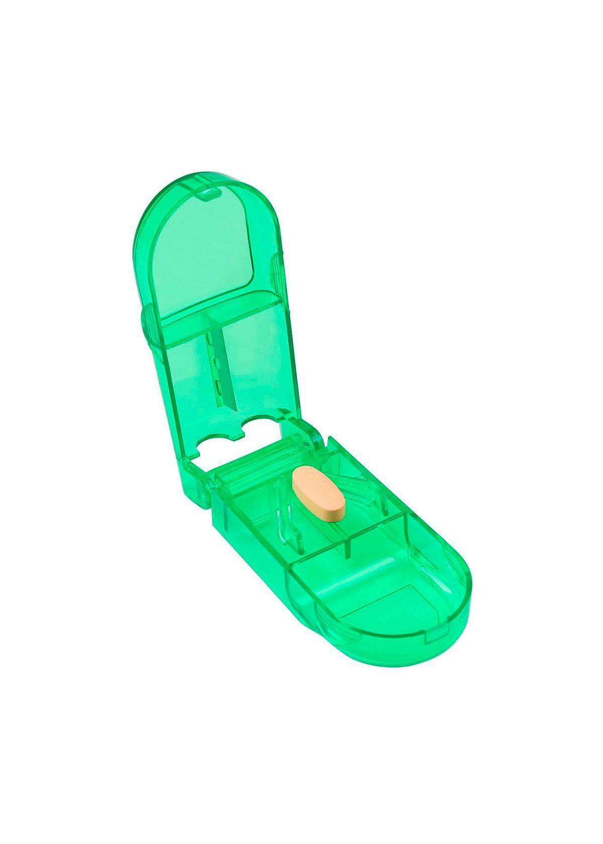 Pastillero Organizador Cortador Dosificador Pastilla Verde-0