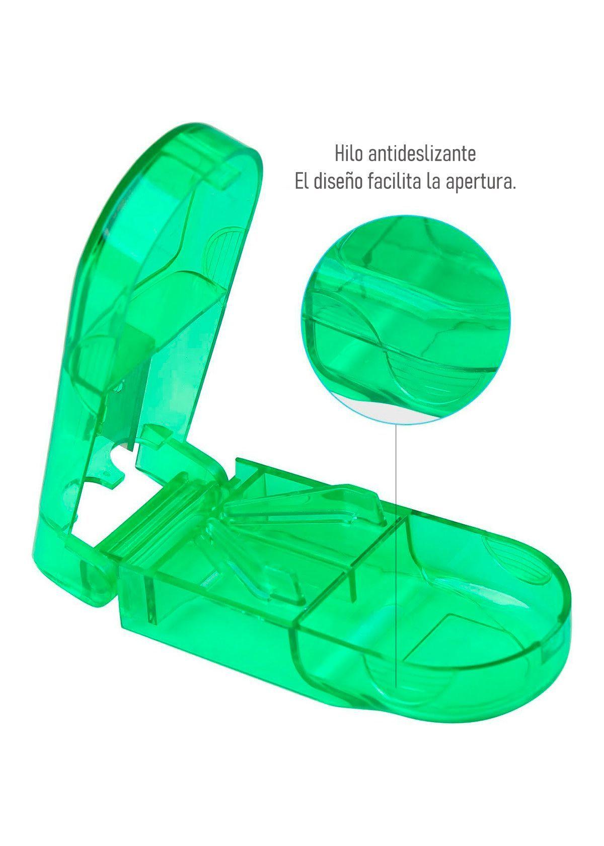 Pastillero Organizador Cortador Dosificador Pastilla Verde-1