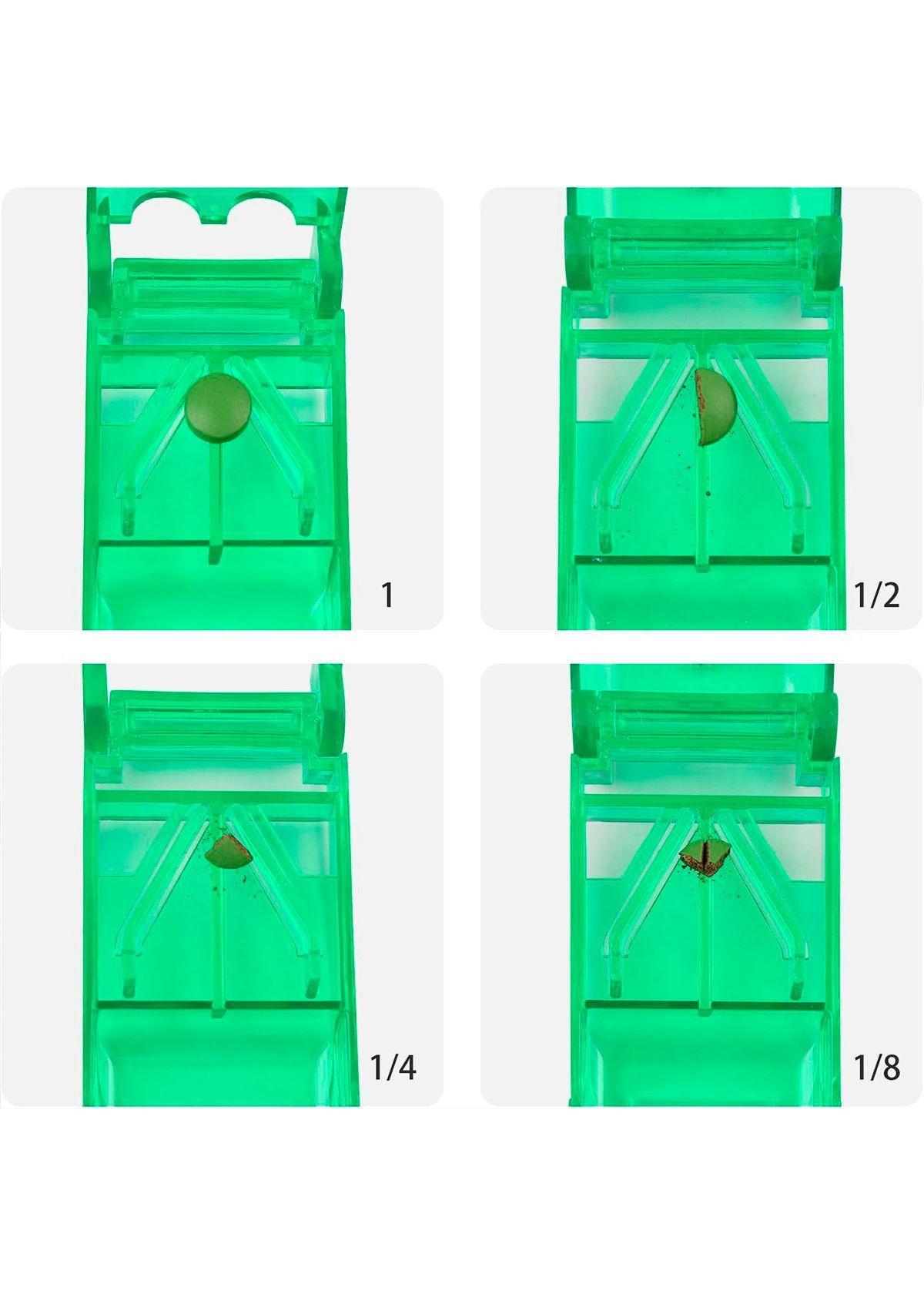 Pastillero Organizador Cortador Dosificador Pastilla Verde-3