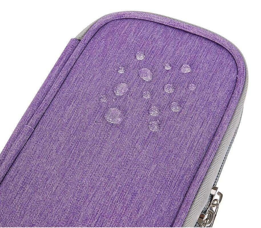 Bolso Estuche Cooler Porta Insulina Para Viaje Refrigerante Tela Morada-4