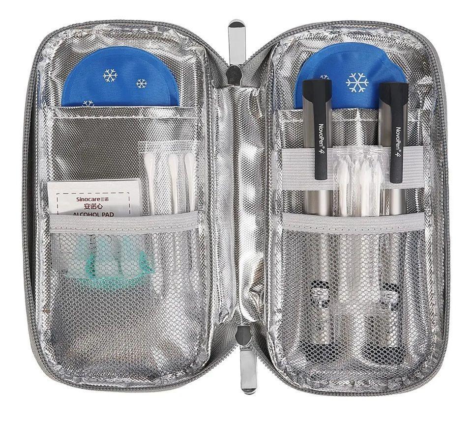 Bolso Estuche Cooler Porta Insulina Para Viaje Refrigerante Tela Morada-6