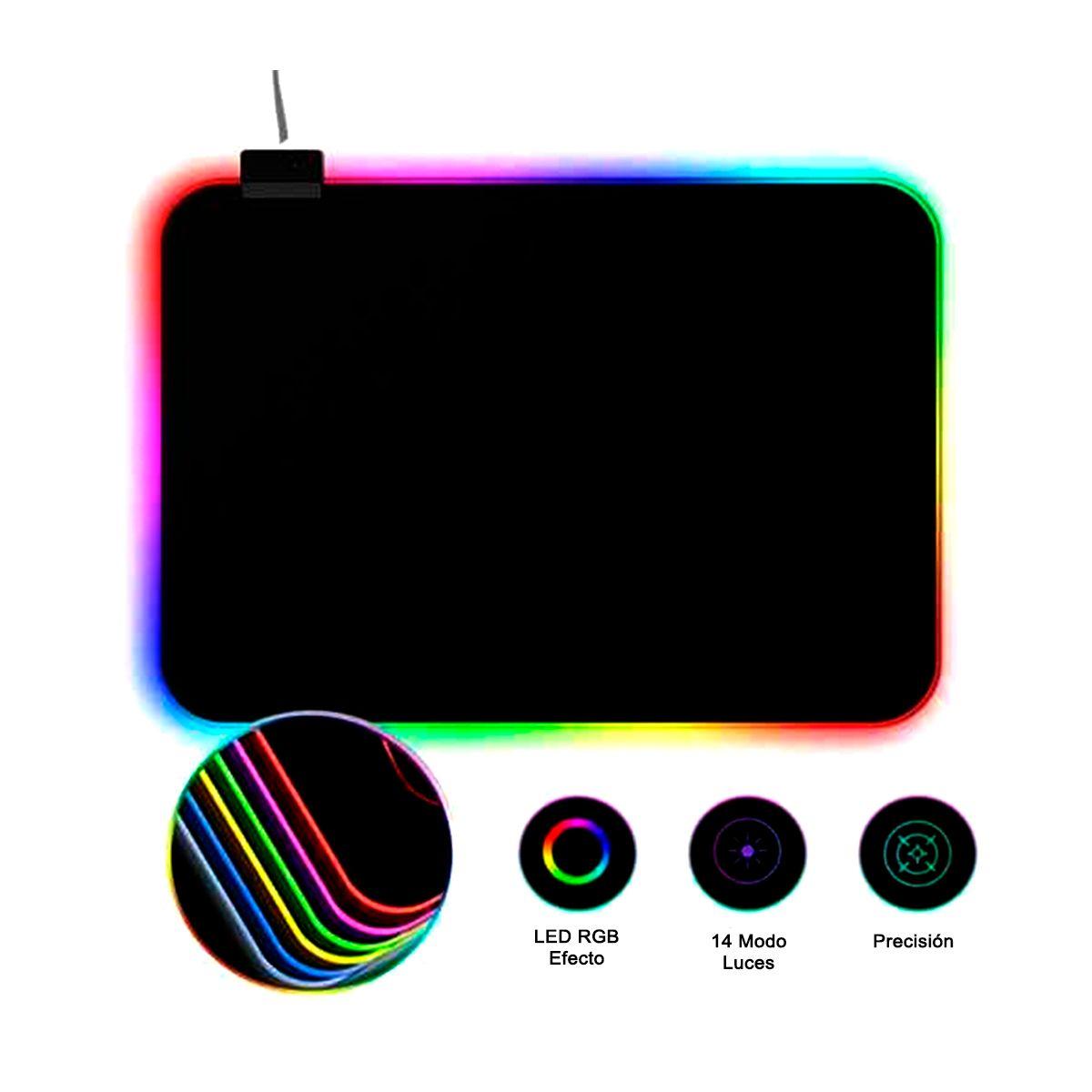 Mousepad Gamer Led Rgb Usb 35x25cm Negro-3