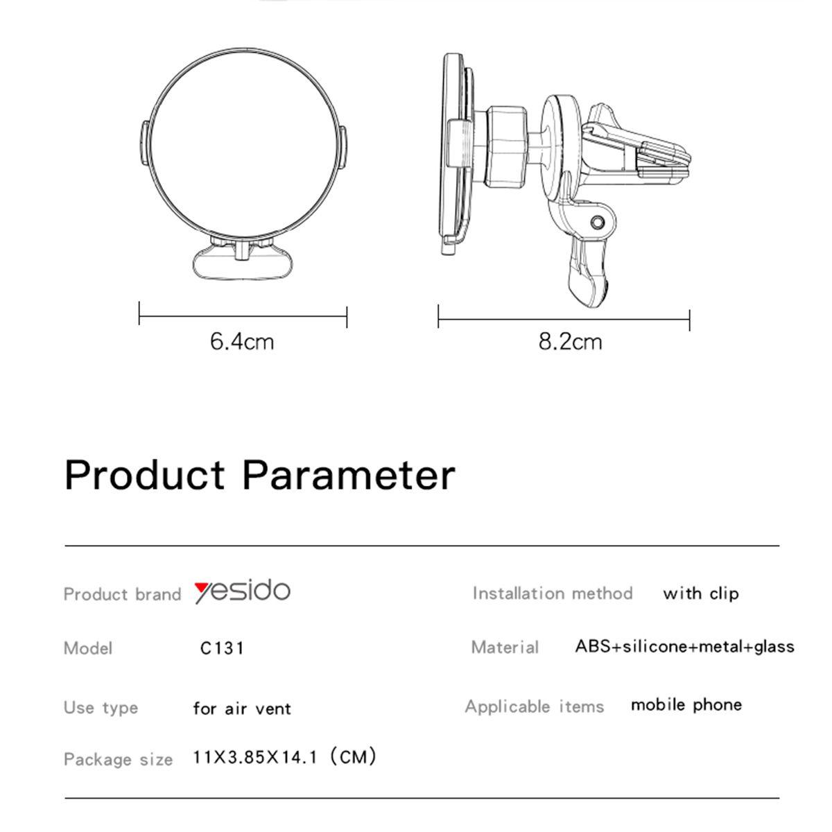 Soporte Holder Celular Carga Rápida Inalámbrica Yesido C131-5