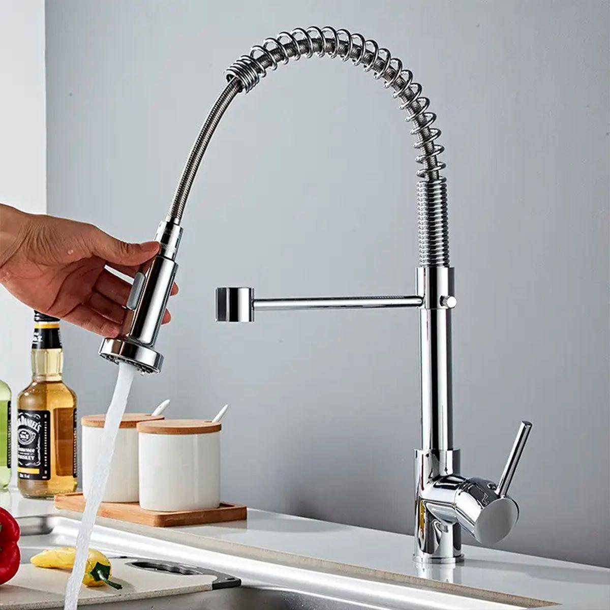 Llave Grifería Lavaplatos Simple Cuello Cisne Flexible Tap03-2