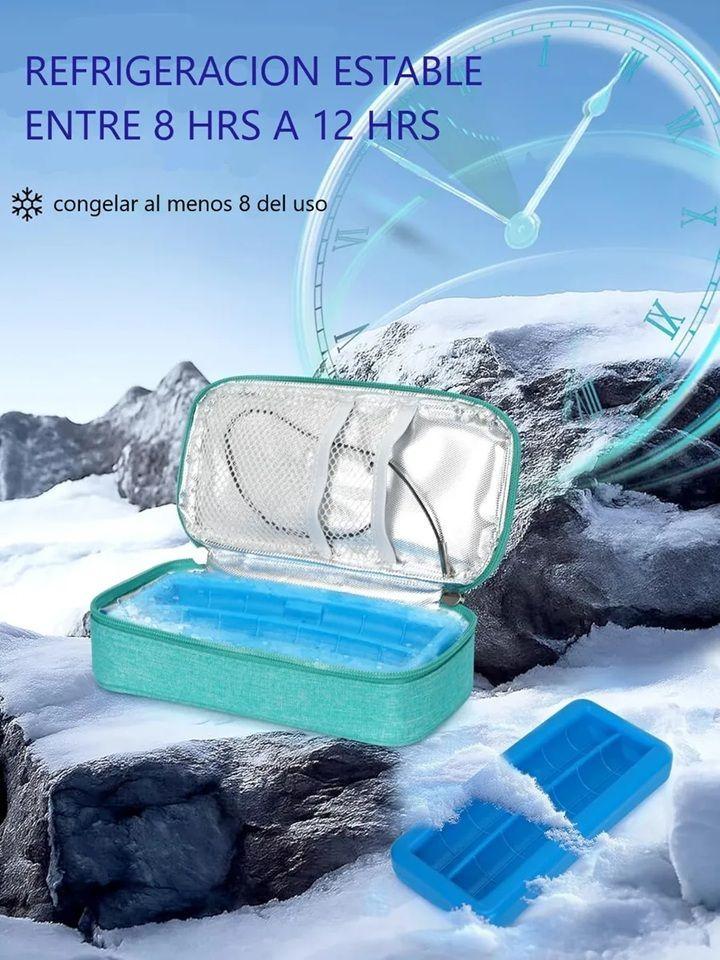 Bolso Cooler Estuche Porta Insulina Refrigerante Para Viaje Tela Verde-5