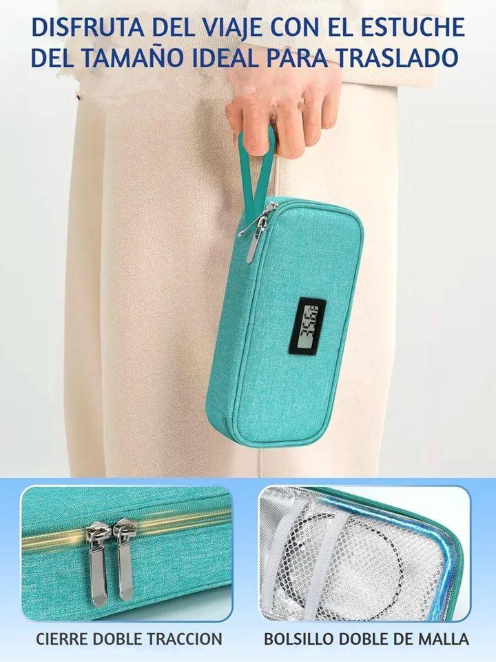 Bolso Cooler Estuche Porta Insulina Refrigerante Para Viaje Tela Verde-6