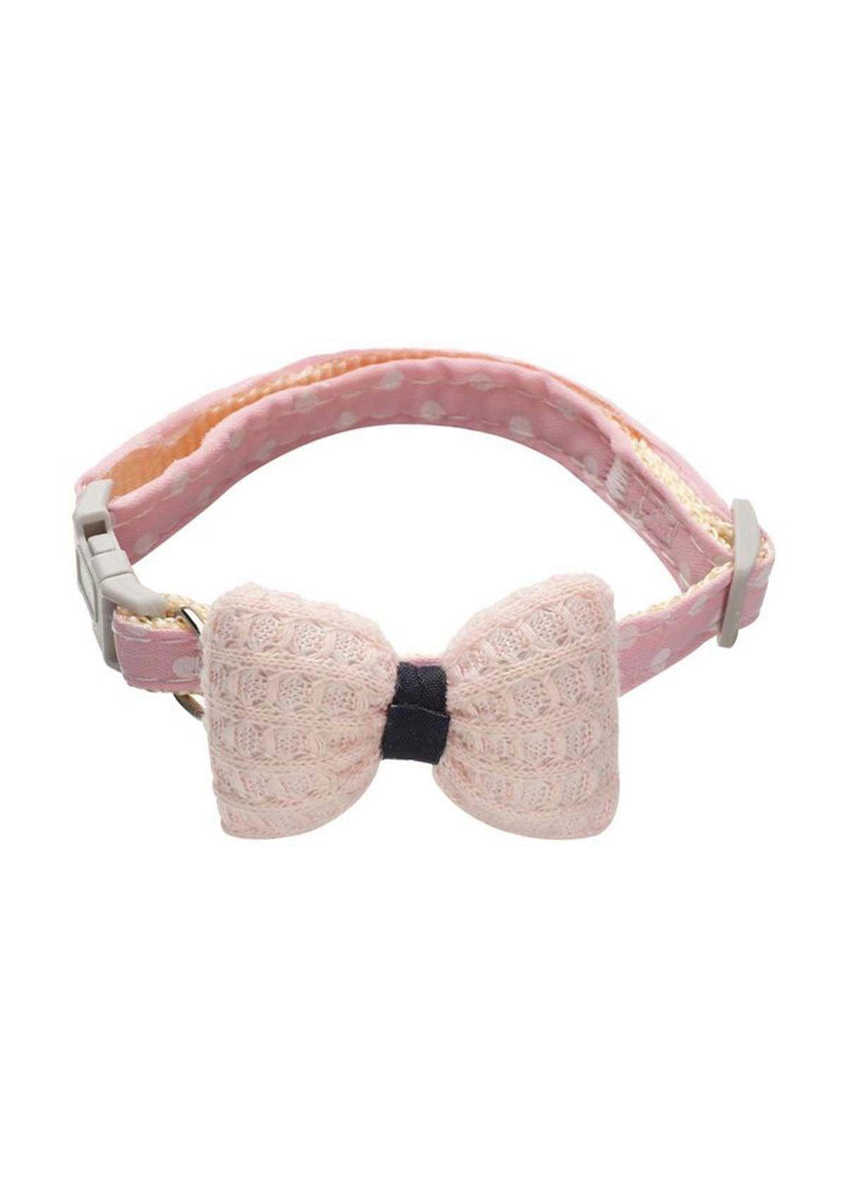 Collar De Algodon Lazo Para Mascotas Gato Y Perro Rosado-0