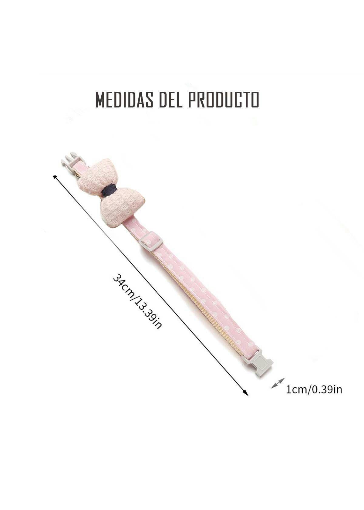 Collar De Algodon Lazo Para Mascotas Gato Y Perro Rosado-1