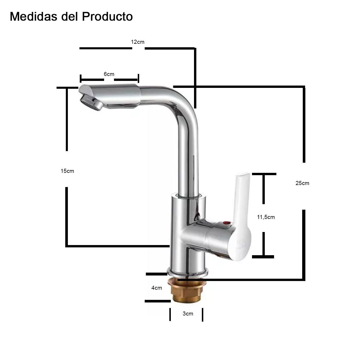 Llave Grifería Lavaplatos Monomando Alargado Plateado Cocina Tap07-4