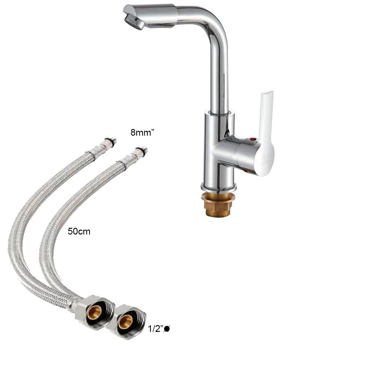 Llave Grifería Lavaplatos Monomando Alargado Plateado Cocina Tap07-3