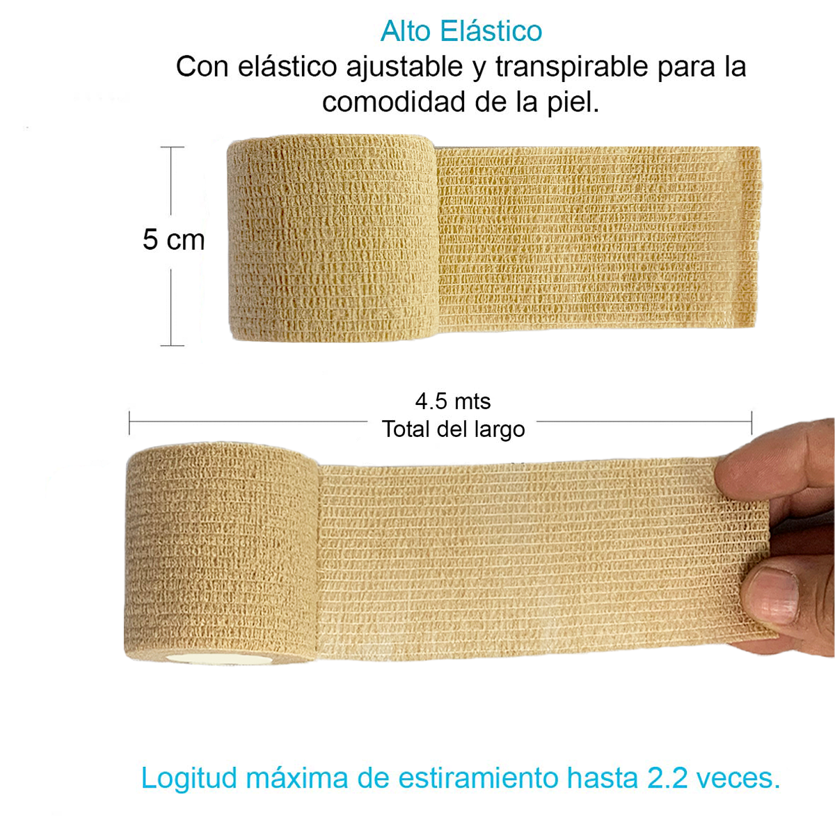 Venda Autoadherente Compatible Con Coban 5cm X 4.5mt Und Piel-1