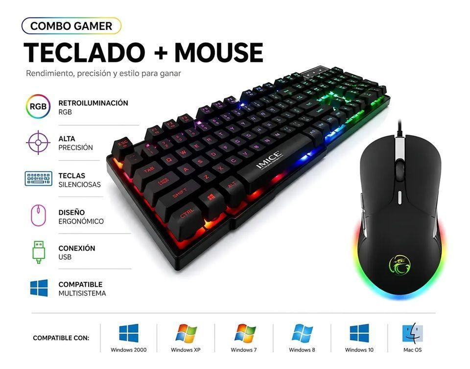 Kit Gamer Imice Teclado Ak-400 + Mouse X6 3200dpi+ Pad Rgb S-1