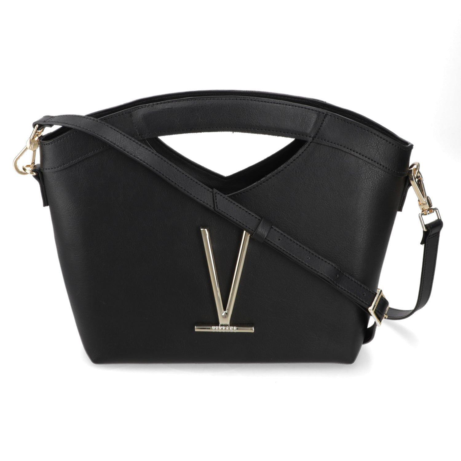 Cartera Tote Mujer Vizzano Negra con Logo Metálico-0