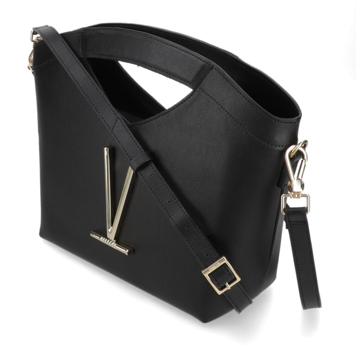 Cartera Tote Mujer Vizzano Negra con Logo Metálico-1