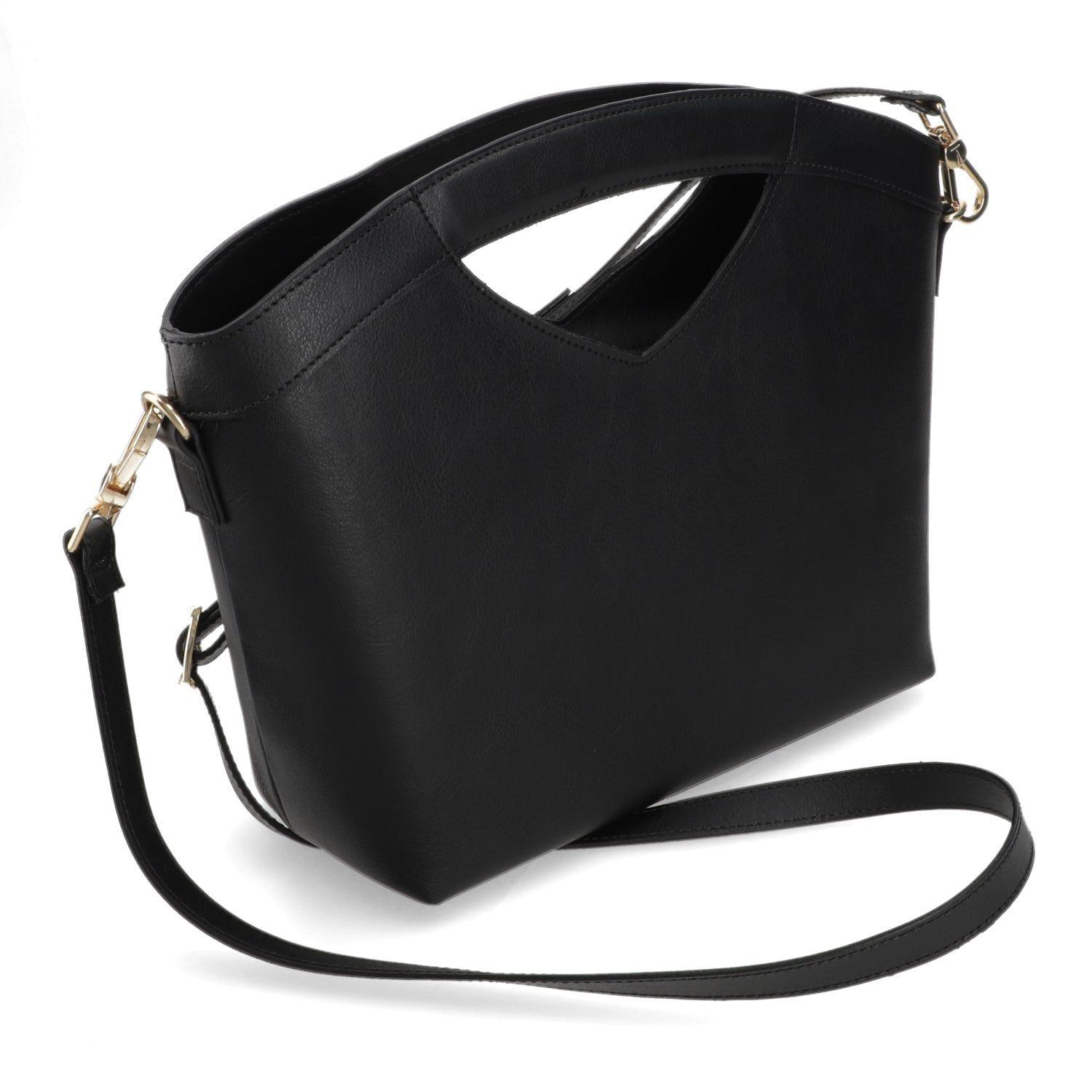 Cartera Tote Mujer Vizzano Negra con Logo Metálico-5