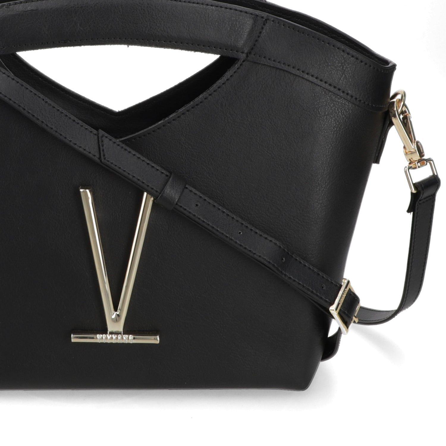 Cartera Tote Mujer Vizzano Negra con Logo Metálico-6