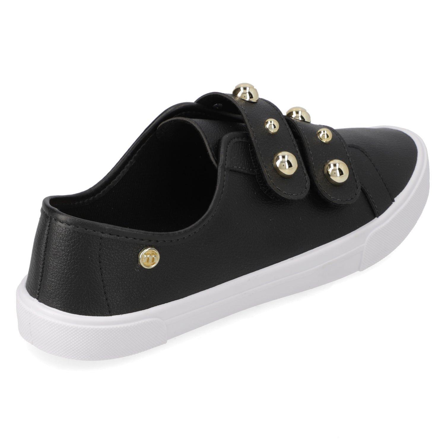 Zapatillas Casuales Negras Con Tachas Doradas Moleca-4