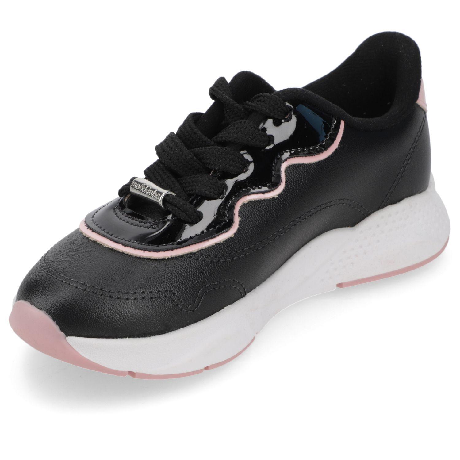 Zapatilla Molekihna Urbana Niña Negro Con Rosado-2
