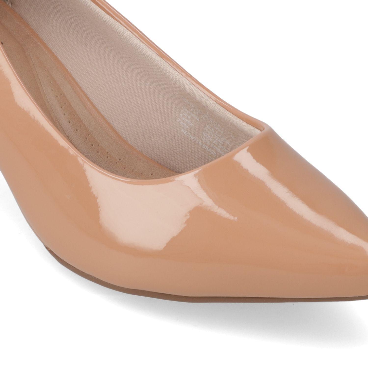 Stiletto Beira Rio Nude Taco 5 Cm Efecto Cuero  Nude 658 Verniz Premium-5