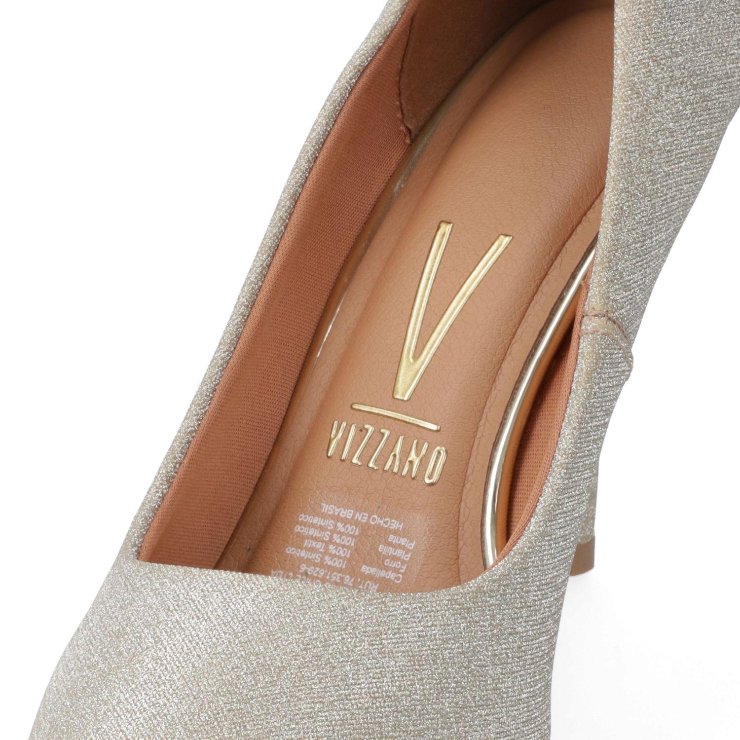 Zapato Mujer Taco Aguja Stiletto Dorado 1184-1101 Vizzano-4