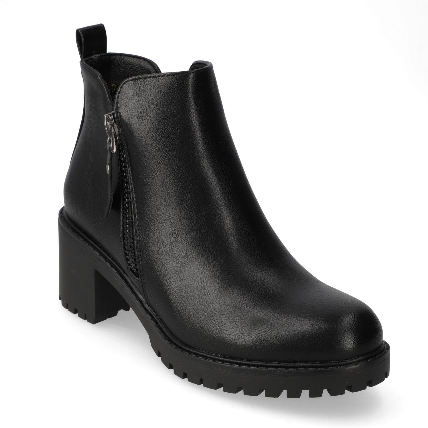 Botines Mujer New Walk Taco Ancho Negro-0